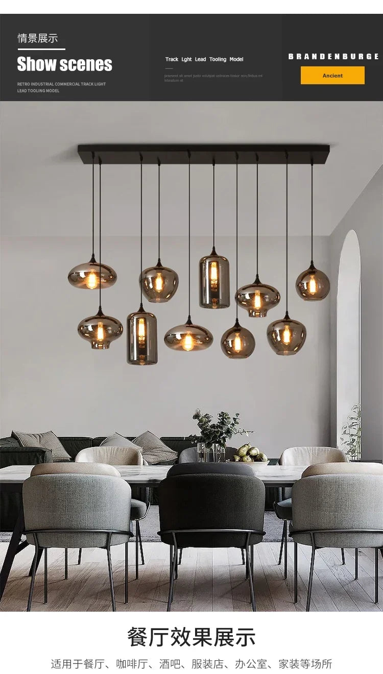 Modern Glass Chandeliers For Dining Tables Living Room Kitchen Office Coffee Hanging Lamp Nordic Home Pendan Light