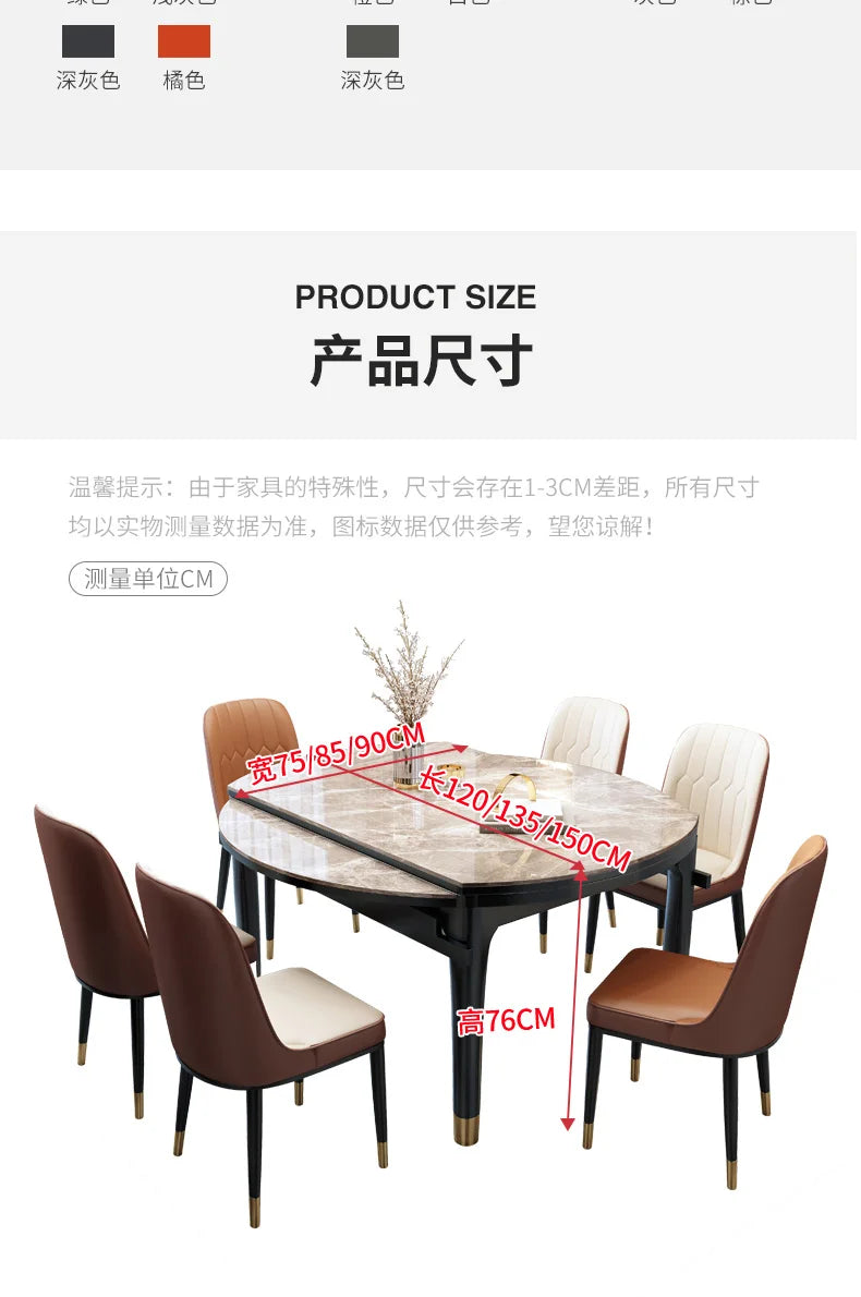 Design Extendable Kitchen Table Round Modern Nordic Simple Dining Table Luxury Multifunction Juegos De Comedor Furniture HD50CZ