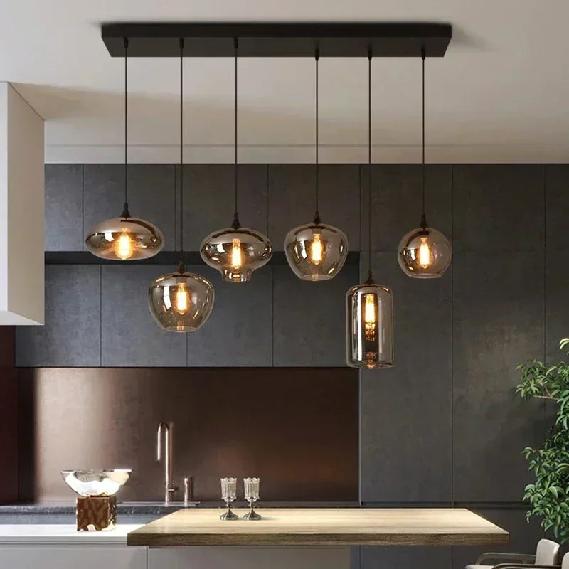 Modern Glass Chandeliers For Dining Tables Living Room Kitchen Office Coffee Hanging Lamp Nordic Home Pendan Light