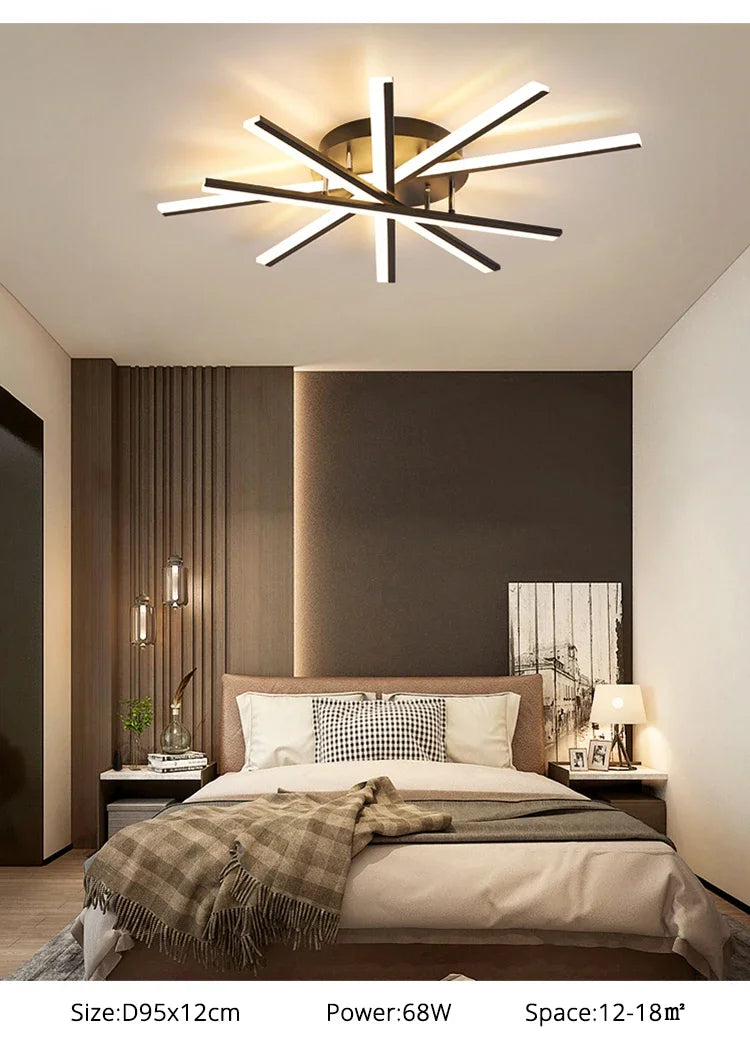 Modern Nordic LED Chandeliers Indoor Lighting Study Living Room Bedroom Lamps Gold/Black/White Lustre Pendant Lights fixtures