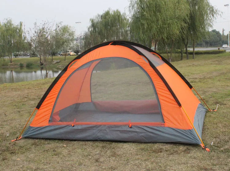 Flytop 2-3Persons 4Seasons Skirt Tent Camping Outdoor Double Layers Aluminum Pole Anti Snow Travel Family Ultralight Tourist