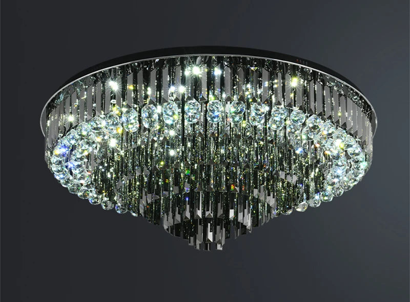 Modern Exalted Luxury Crystal Chandelier Lighting Round Hanging Lamp for Living Room Bedroom Indoor Home Light Fixtures