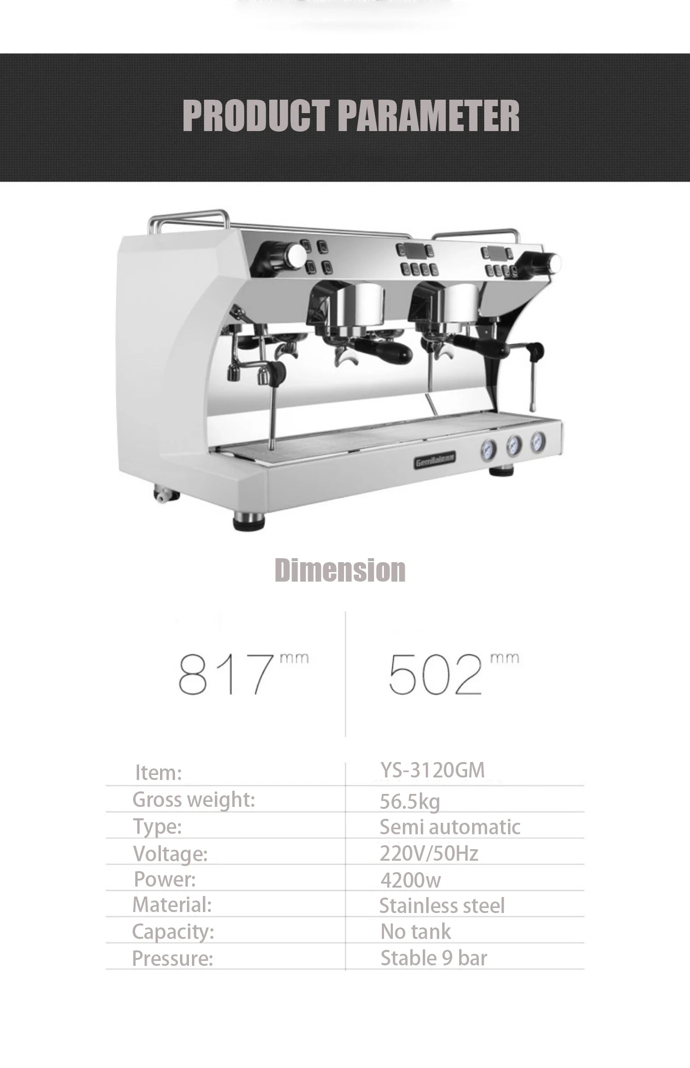 Barista china luxury professional coffee machine stainless steel italian coffee maker electric