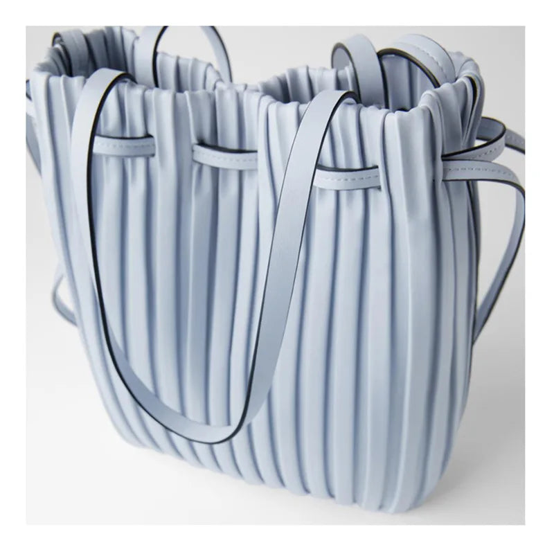 Women Pleated Bucket Crossbody Bags