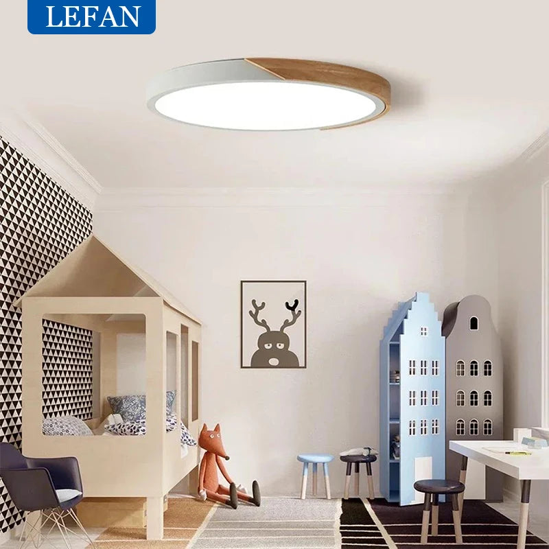 LED Modern  Ceiling Light  Ultra Thin Lighting Surface Mount Wood Lamp Fixture Living Room Home Decor Balcony