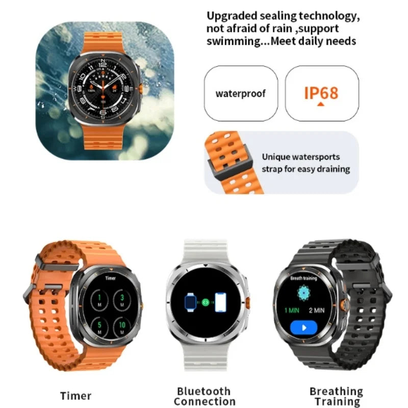 2024 New Galaxy Smart Watch 7 Ultra Men AMOLED Screen Multi-Function Sports Fitness Tracker Health Women smart watch for Samsung