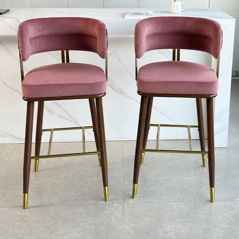 Pink Design Bar Stools Home Manicure Metal High Work Chairs Garden Counter Living Room Banqueta Furniture Bar For Home TD50DC