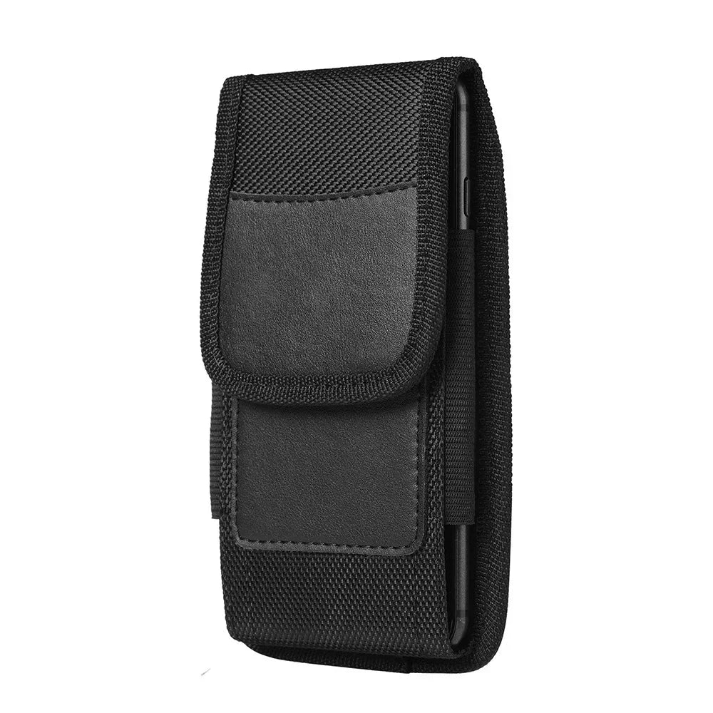 Vertical Nylon Cell Phone Belt Clip Holster Pouch Buckle Wallet Stonego Card Holder Case Cover For 4.0inch - 6.7inch Phone