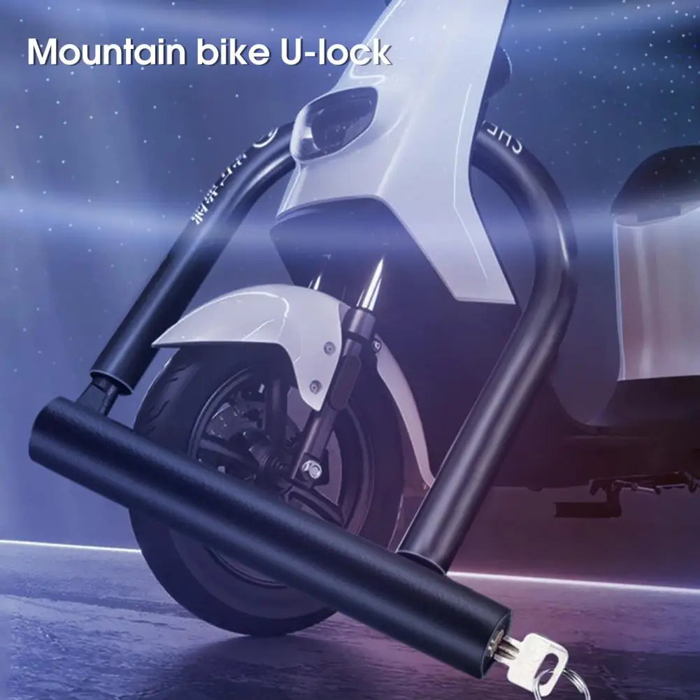 1 Set Bicycle Lock Portable Motorcycle Lock Solid Useful Bicycle U-shaped Steel Lock for Mountain Bike