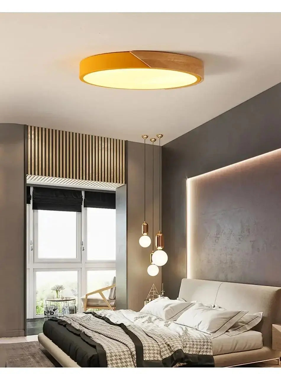 LED Modern  Ceiling Light  Ultra Thin Lighting Surface Mount Wood Lamp Fixture Living Room Home Decor Balcony