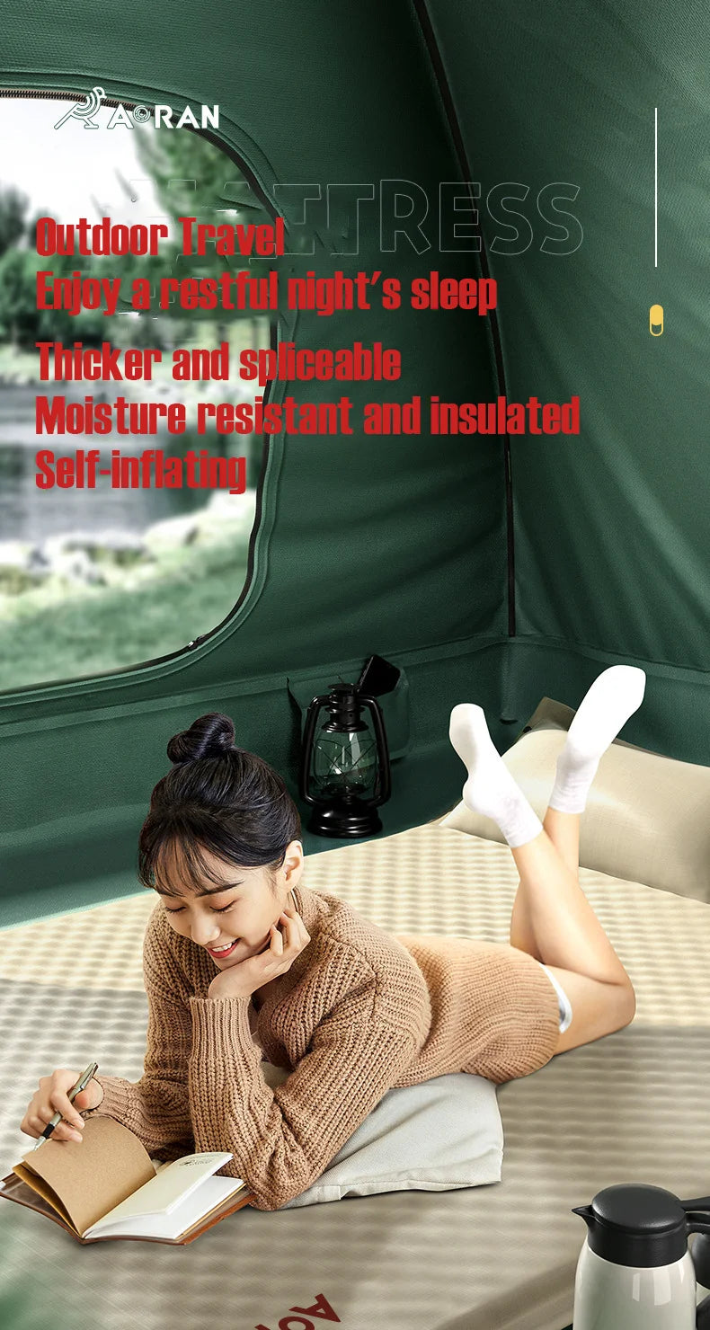 Camping Equipment Sleeping Air Mattress Inflator Pump with Pillow Outdoor Mat Bed Cushion for Travel Hiking  자충매트