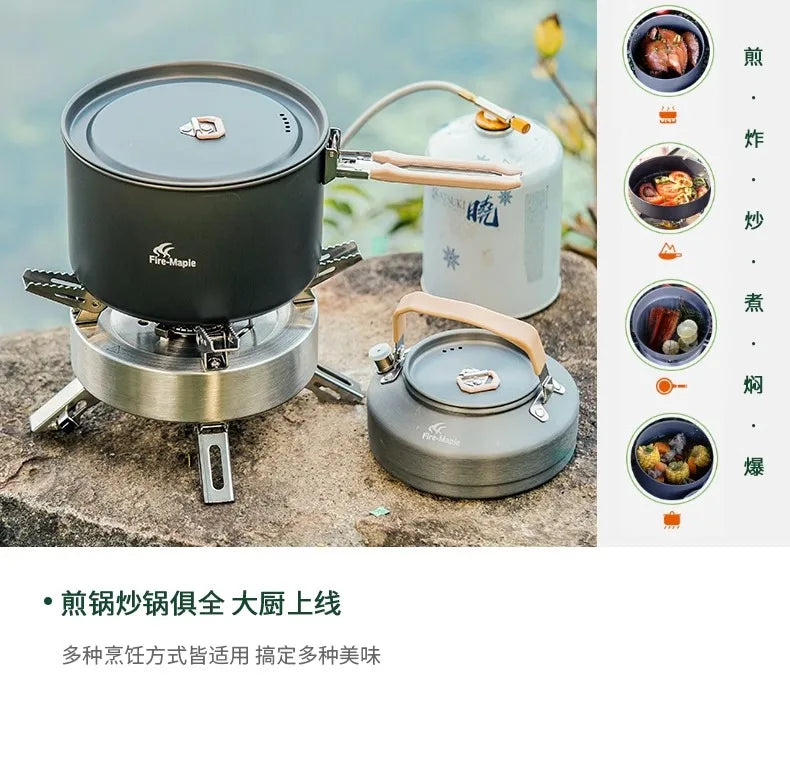 Outdoor set of pots, high-end outdoor camping and picnic equipment, complete set of water kettles, hot pot cookware, tablewa