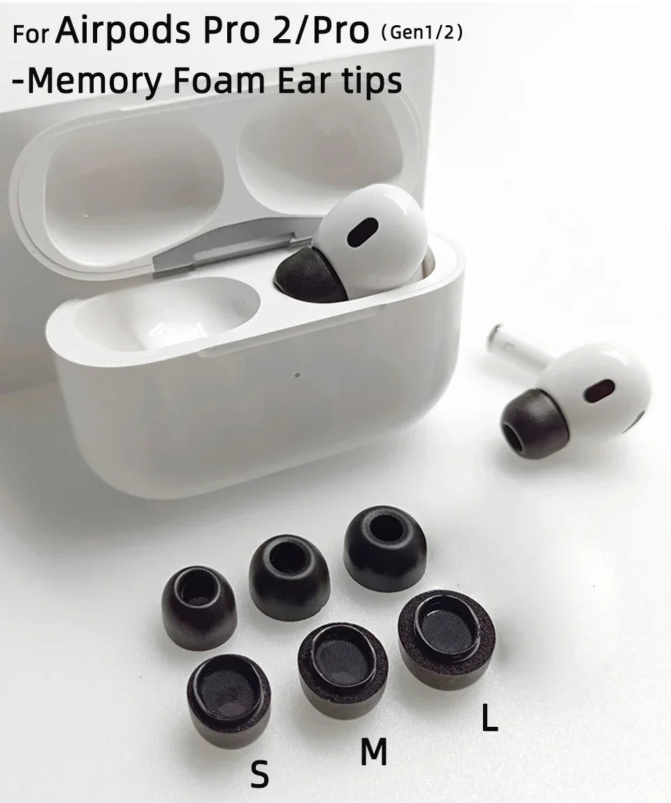 Memory Foam Ear Tips For Airpods Pro 2 1 Earbuds Cover Anti Noise Ear Plugs For Apple Air Pod Pods Pro Gen 2 Replacement Eartips