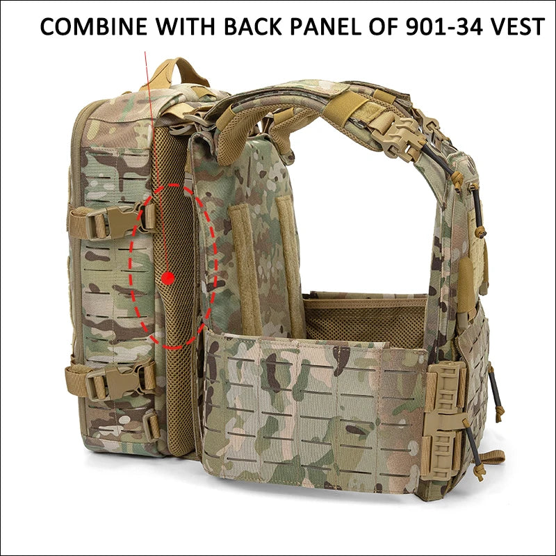 1000D Nylon Hunting Backpack Molle Plate Carrier Bag Light Weight Hiking Rucksack Compatible with Vest Sports Backpack