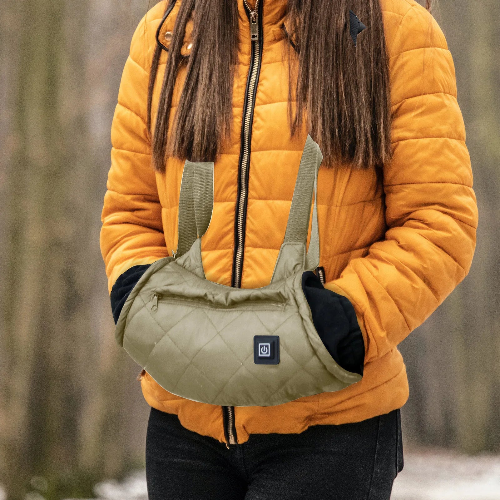 Heated Hand Pouch Soft Fleece Lining Heated Hand Pouch 3 Temperature Settings Handwarmers With USB Connector Heated Hand Muff