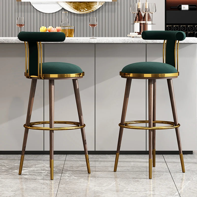 Luxury Manicure Bar Stools Designer Counter Kitchen Salon Chairs Relaxing Cafe Reception Cadeiras De Jantar Bar Furniture TD50DC