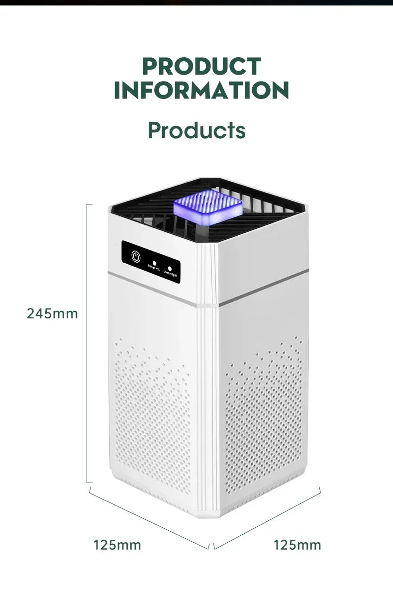 Smart Air Purifier Negative Ions Generator H12 HEPA Filter Purification Intelligent Desktop Air Purifier