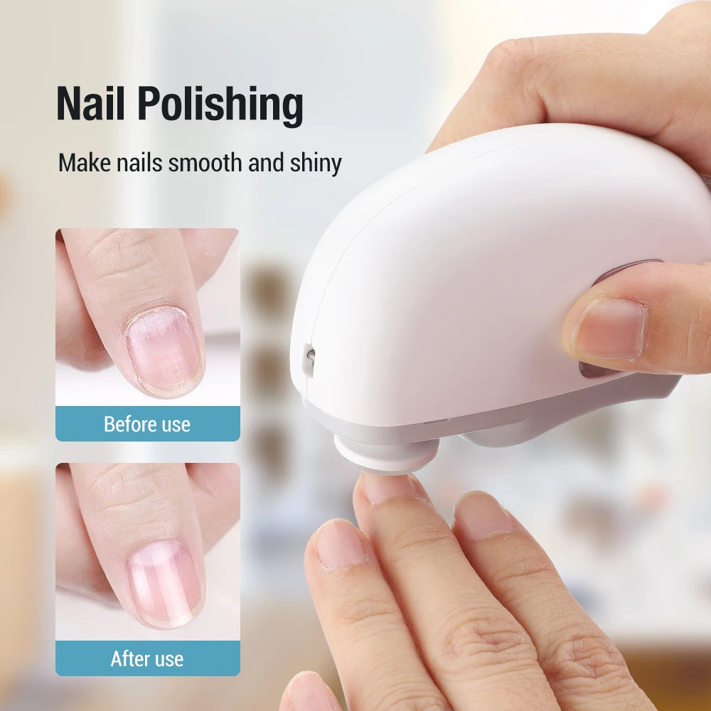 Electric Nail Care Tool with Precision Trimming, Polishing, and Multi-Attachment Design