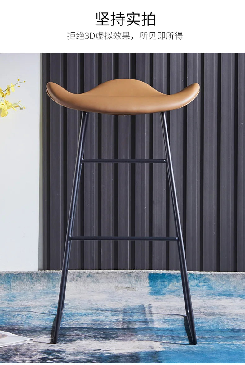 Nordic Cafe Bar Stools Dining Office Home Modern Tall Stool Minimalist Kitchen Bancos Para Barra Bar Furniture Counter TD50DC