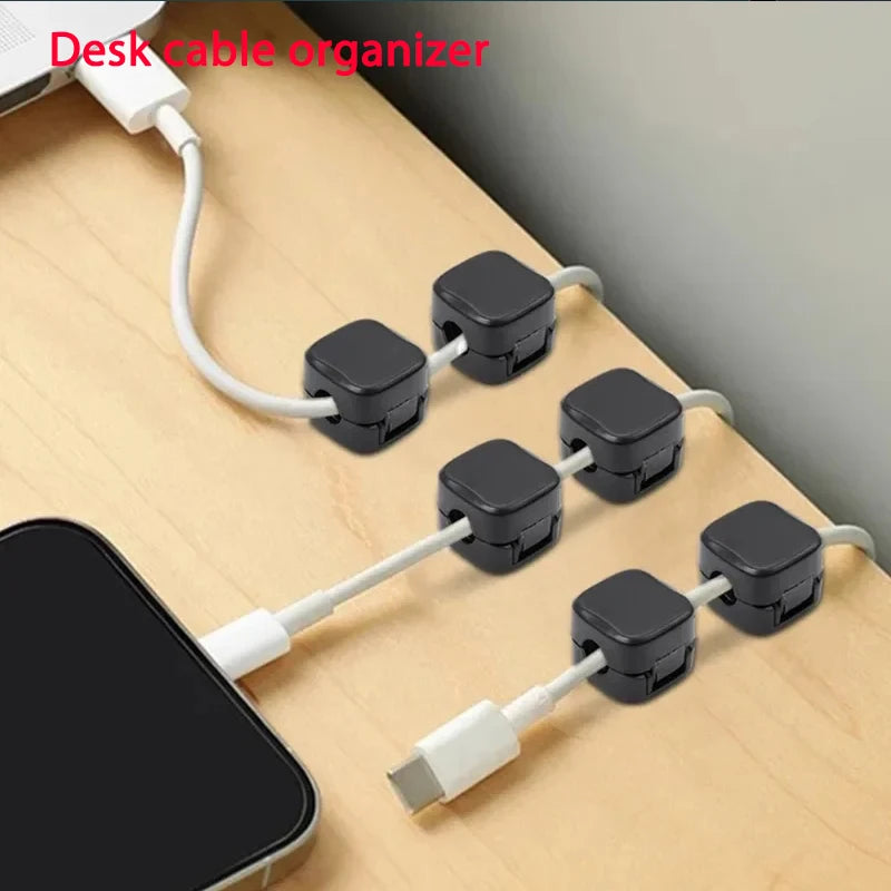 Magnetic Cable Organizer – Adhesive Cord Holder for Home & Office