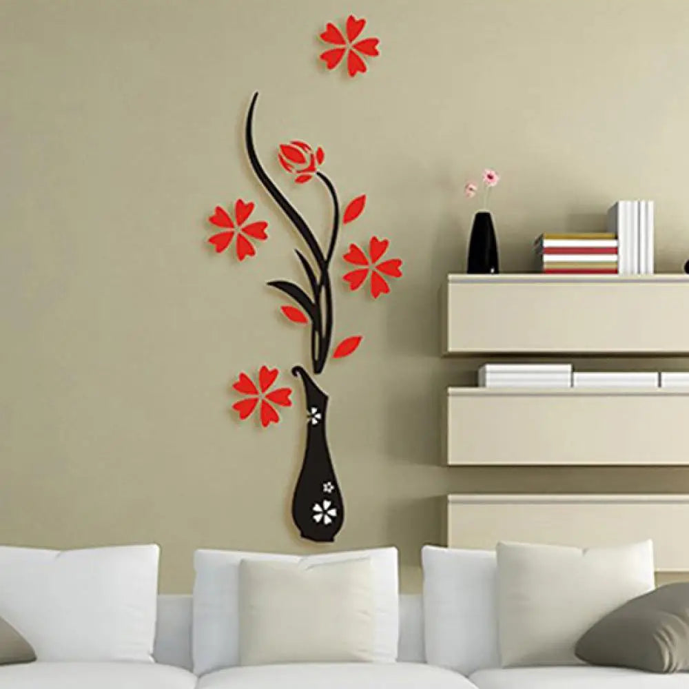 FloraVista 3D Vase Wall Sticker