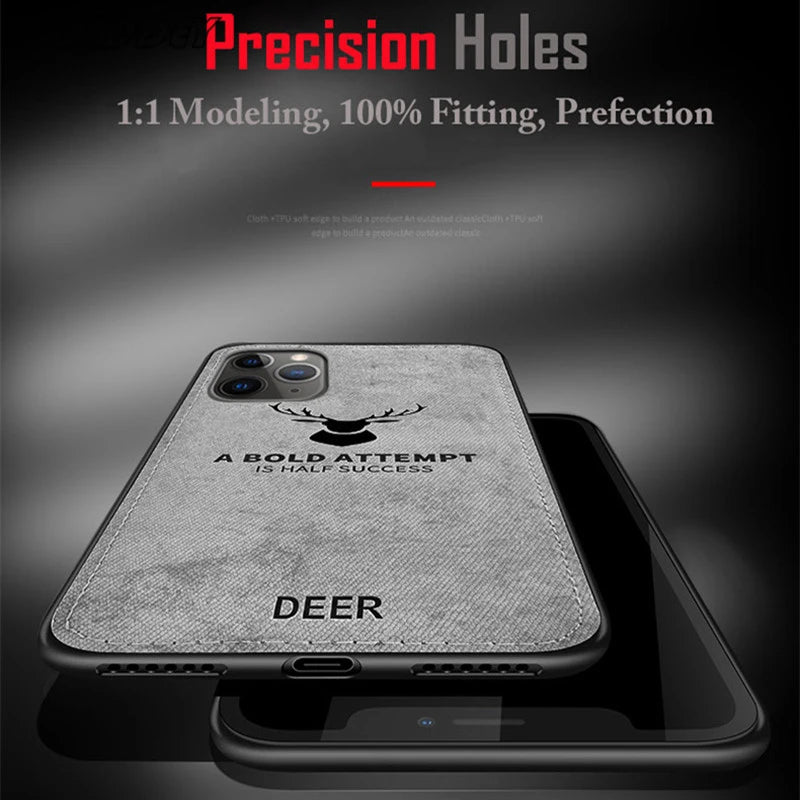 Lanyard Vintage Deer Logo Phone Case For Xiaomi Mi 14 13 12 11 10 13T 12T 11T 10T Lite Poco X3 F3 F4 F5 X6 Pro Cloth Back Cover