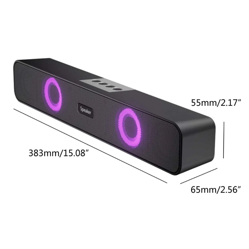 New RGB Bluetooth-compatible Speaker Subwoofer Home Theater Desktop Wireless Speakers Dual-speaker U-Disk Soundbar Box