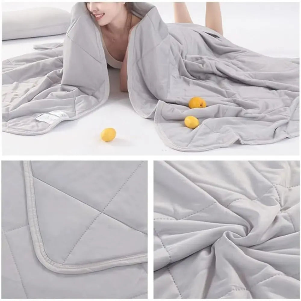 New Double Sided Cooling Blanket Cold Effect Breathable Conditioning Quilt Skin-Friendly Solid Color Cooler Quilt