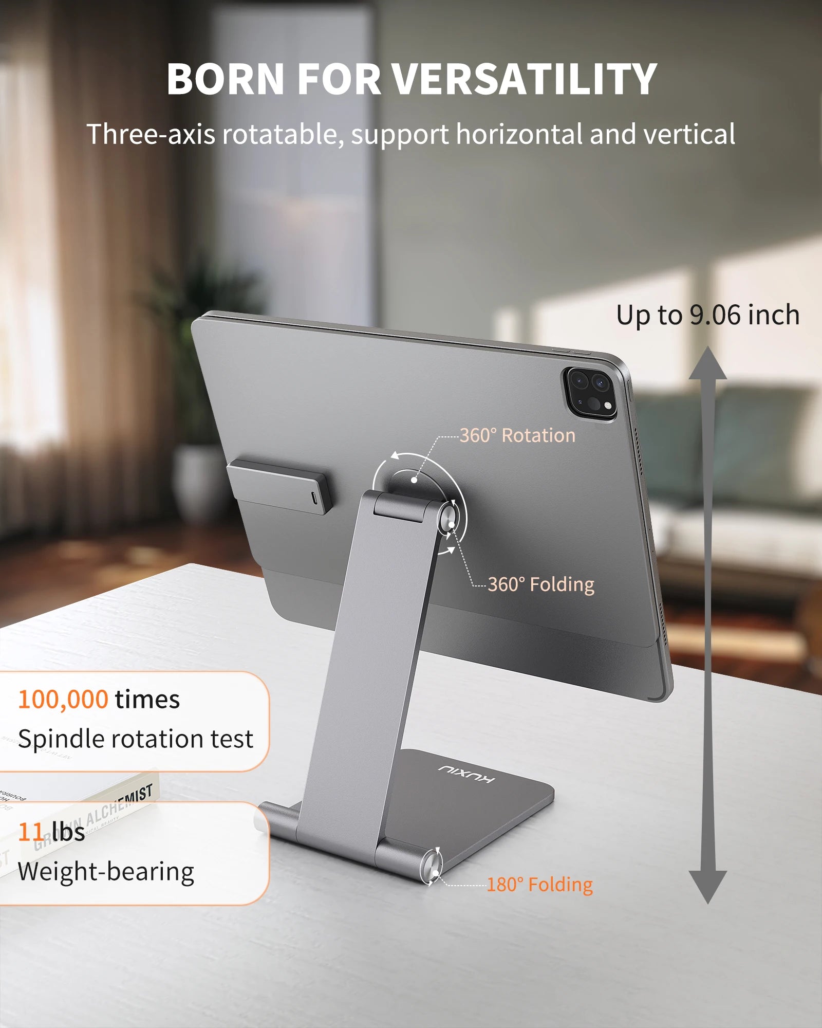 KUXIU Foldable Magnetic Charging Stand For iPad Air 11/13 M2(2024),iPad Pro 11 inch 1st/2nd/3rd,12.9inch 3rd/4th/5th,Desk Stand