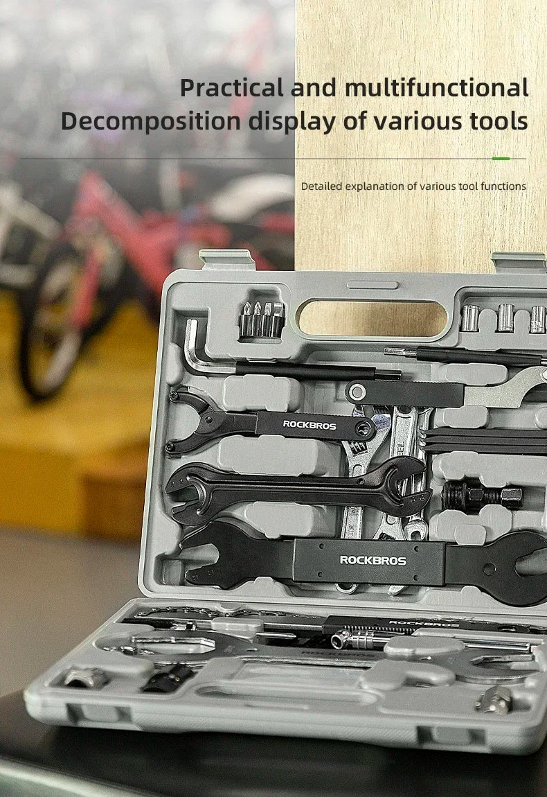 ROCKBROS Bicycle Tool Sets Box Cycling Tools Professional Bike Multifunction Bicycle Repair Tool Key Set Cycling Tools