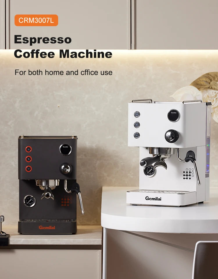 New CRM3007L Luxury 2 In 1 With Milk Frother Small Professional Latte Cappuccino Espresso Coffee Maker Machine