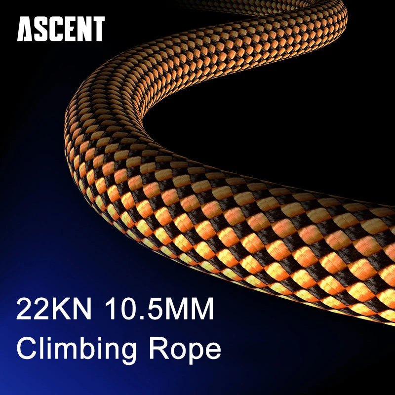 22KN Professional Outdoor Climbing Rope 10.5mm Diameter Trekking Hiking Accessories Floating Rope Wear Resistence Ascent Rope.