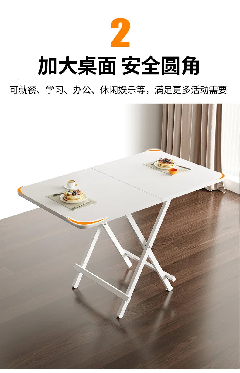 Simple Portable Kitchen Table Folding Coffee Modern Design Dining Table Nordic Black Juegos De Comedor Home Furniture HD50CZ