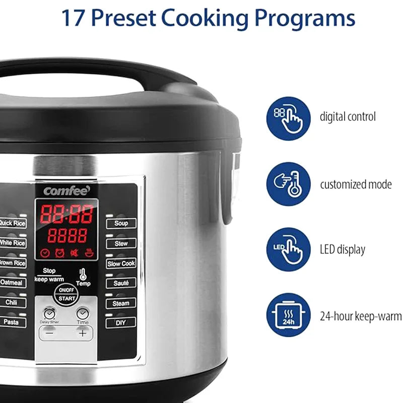 Household rice cooker (12 cooking programs) large capacity programmable, new experience of smart cooking, high-end rice cooker