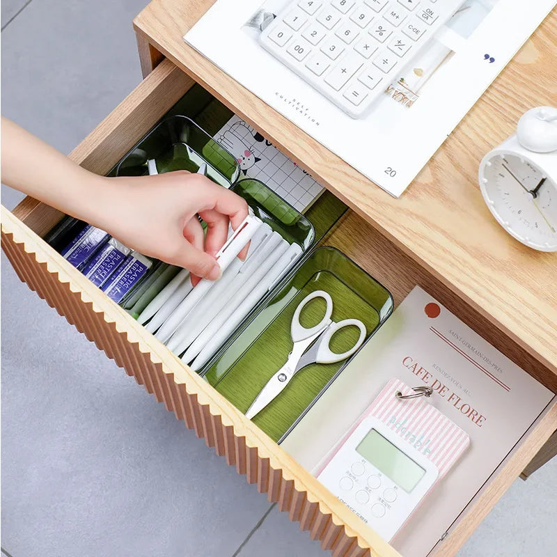 Transparent Box Storage Organizer Desk Plastic Storage Box Container Drawer Organizer Table Jewelry Box Makeup Organizer Boxes