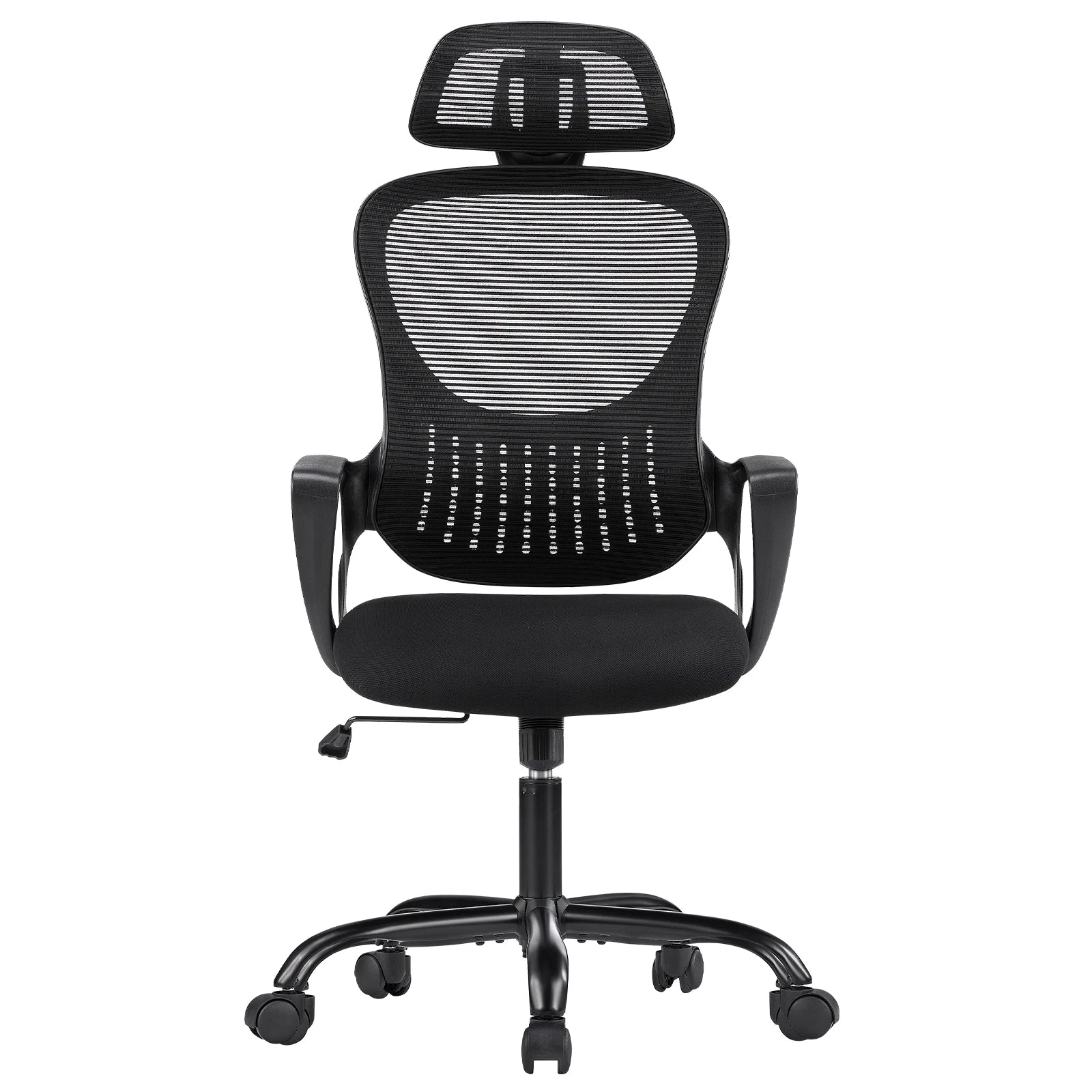 JHK Ergonomic Mesh Fixed Armrest Office Computer Desk Chair Adjustable Headrests Comfortable Lumbar Support For Home Office