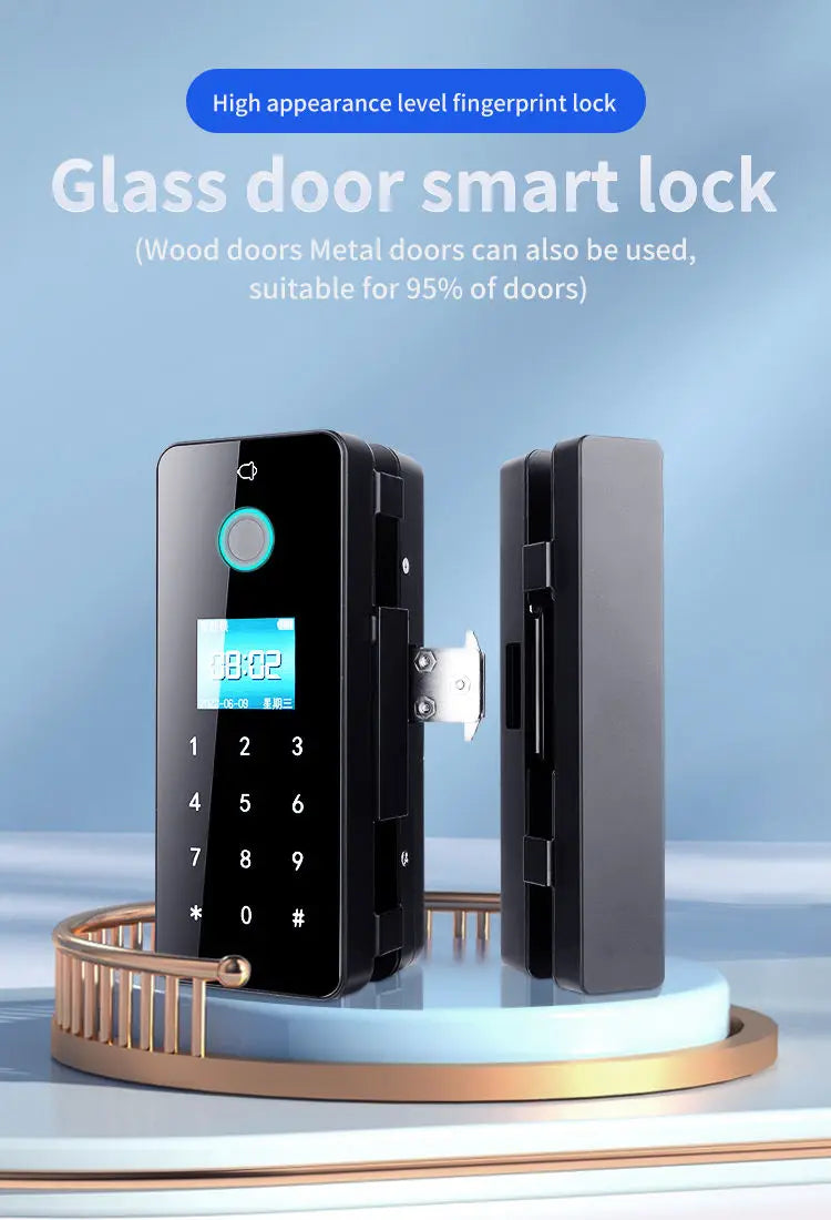 automatic biometric lock rfid IC card TUYA and Wifi APP combination home security fingerprint lock