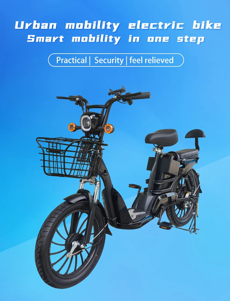 20 Inch No. 9 Fat Tire Household Electric Bicycle Two Seat E-bike 350W электровелосипед Lithium Battery Electric Bike