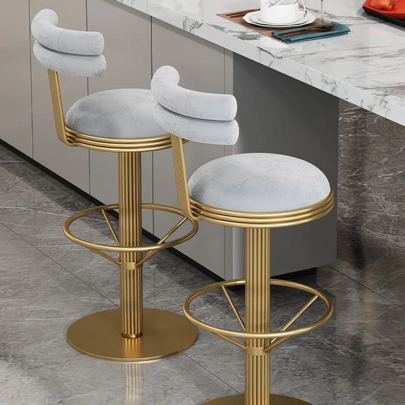 Dining Cafe Bar Stool Home Luxury Reception Modern Metal Chair Banquet Design Tall Bancos Para Barra Furniture Counter TD50DC