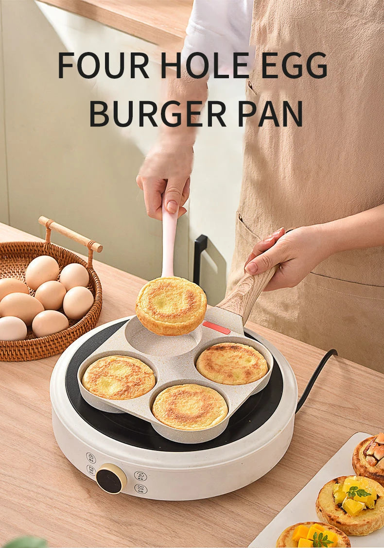 KSISE Brand Authentic Aluminum Breakfast Pan & Steak Frying Pan - Non-Stick Cookware, High-End and Elegant, Cooks Four Eggs