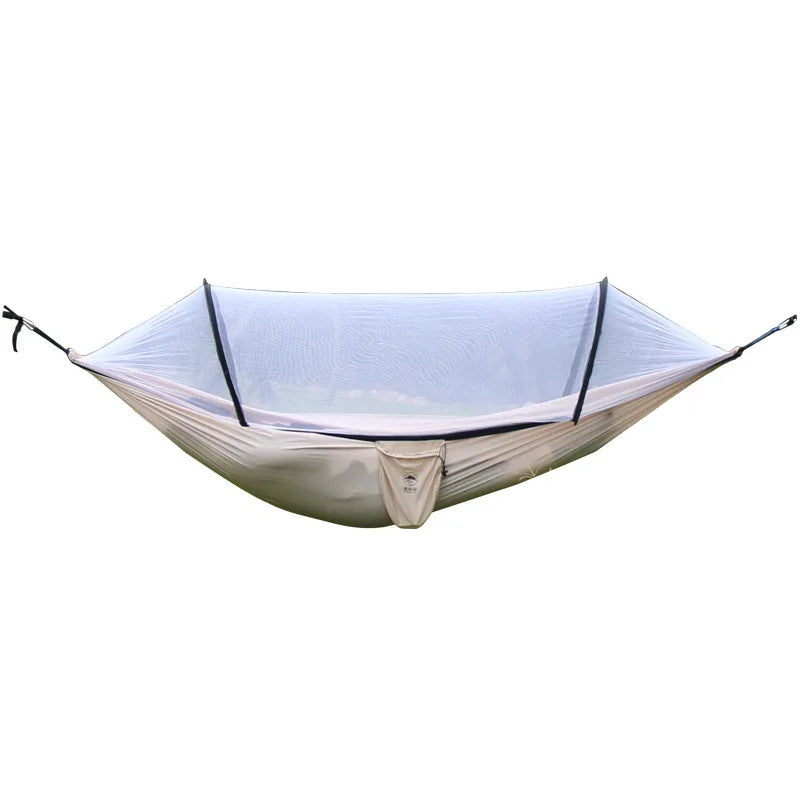 Enjoy cross-border exclusive hammock outdoor double person anti rollover 210T nylon spinning pole anti mosquito hammock