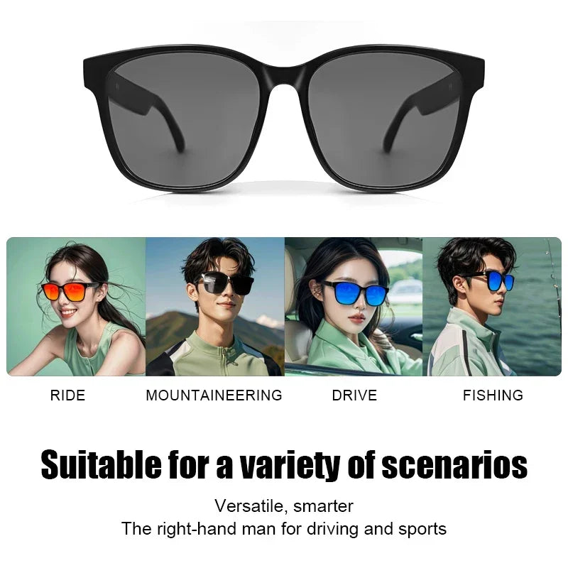 2024 Smart Sunglasses Bluetooth Glasses Listening to Music, Calling, Navigation, Anti UV Polarization Lens Suitable for Driving