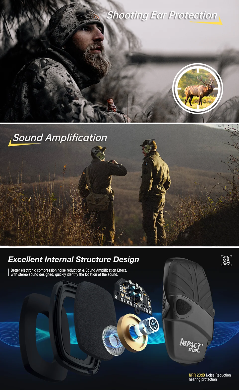 Electronic Shooting earmuffs Tactical headset Ear Protection Anti-noise Ear muff for Hunting Ear Defender Sound Amplification