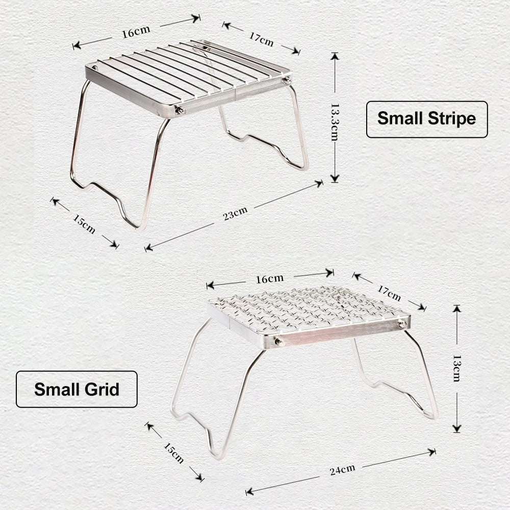 Portable BBQ Grill Stainless Steel Barbecue Rack Camping Grill Grate Folding Gas Stove Stand Outdoor Picnic Cooking Rack