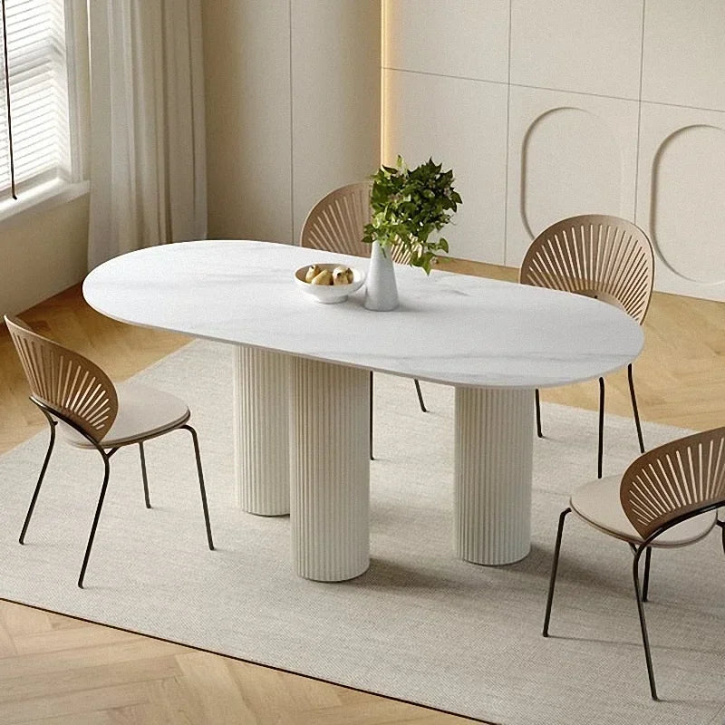 Modern White Dining Table Simple Design Study Luxury Living Room Table Nordic Receptionist Mesa Comedor Furnitures HD50CZ