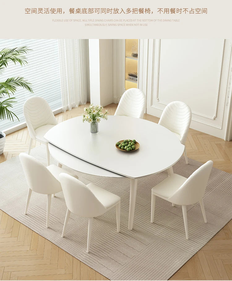 Design Folding Dining Table Extendable White Nordic Slate Center Table Modern Simple Mesas De Comedor Kitchen Furniture HD50CZ