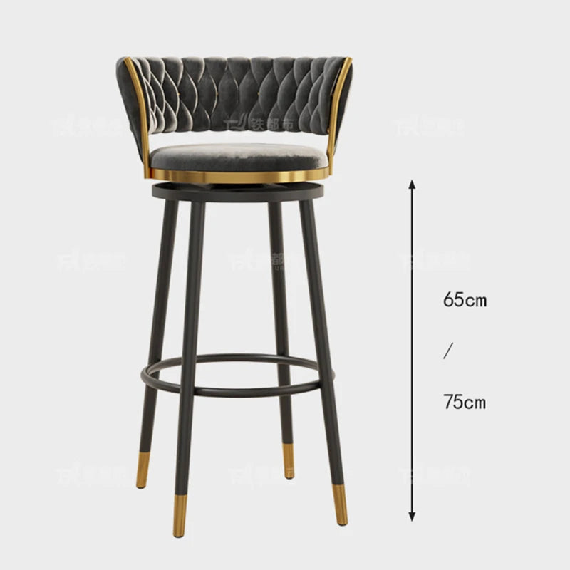 Reception  Bar Stools Dining Swivel Office High Luxury Furniture Manicure Minimalist Modern Bancos Para Barra Furnitures TD50DC