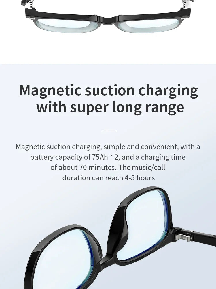 Camera Smart Glasses Bluetooth Call Voice Assistant Listen Music Glasses Smart Sports Polarized Sunglasses Anti-Blue Eyeglasses