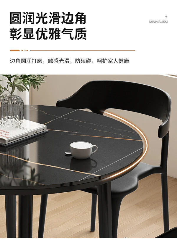 Bistro Slate Kitchen Tables Black Coffee Nordic Retro Dining Table Poker Minimalist Tavoli Da Pranzo Small Furniture HD50CZ