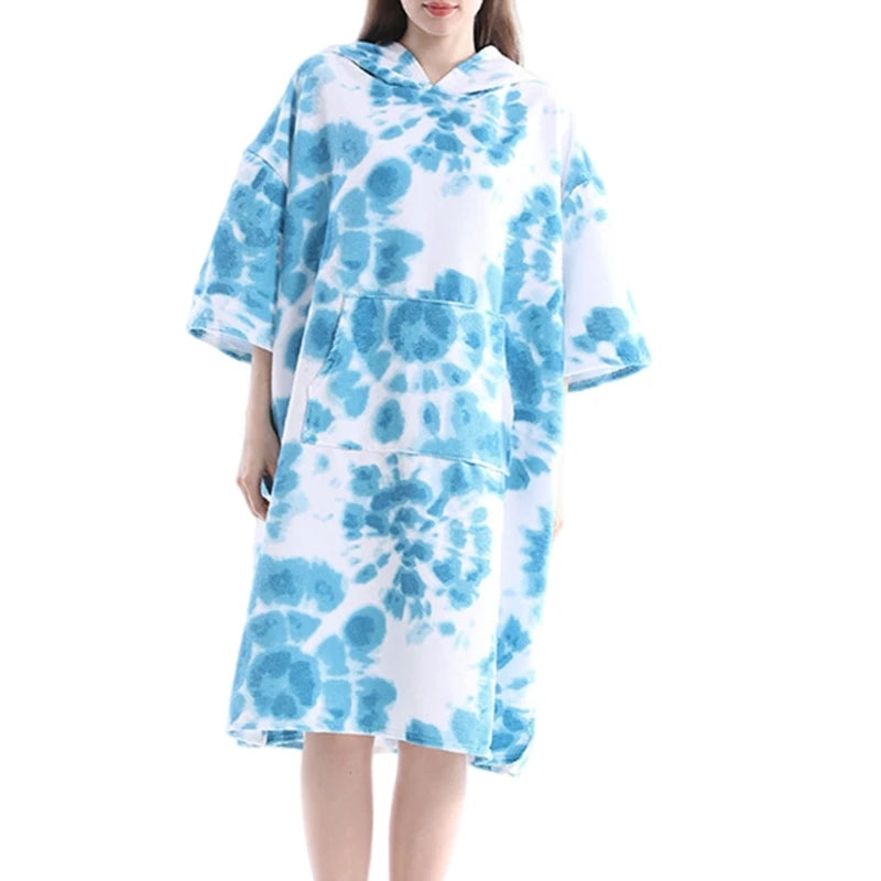 Changing Robe Microfibre Towel Poncho Hoodied Robe Changing Towel Surfing Poncho for Beach Swimming Wetsuit Changing